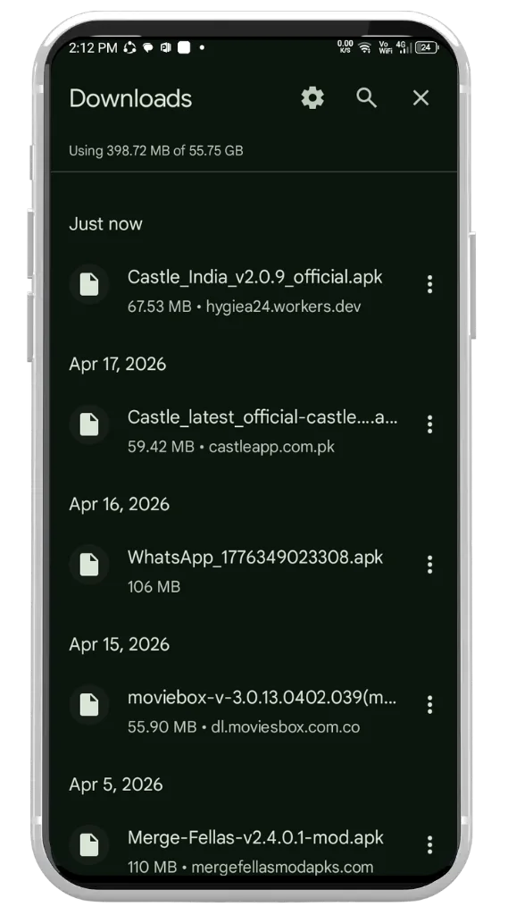 File show in downloader folder